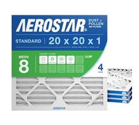 Aerostar Clean House MERV 8 - Filtro dell'aria pieghettato, prodotto negli Stati Uniti, 4 pezzi, bianco, 16 x 25 x 1 cm
