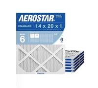 Aerostar Filtro dell'aria pieghettato MERV 6 35,6 x 50,6 x 3,5 cm, filtro dell'aria per forno AC, confezione da 6 (dimensioni effettive: 35,5 x 49,9 x 1,9 cm)