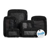 Aerotrunk Cubi da viaggio a compressione, organizer per bagagli, con doppia cerniera, per valigie (confezione da 6, nero)