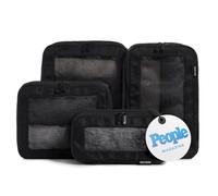 Aerotrunk Cubi da viaggio a compressione, organizer per bagagli, con doppia cerniera, per valigie (confezione da 4, nero)