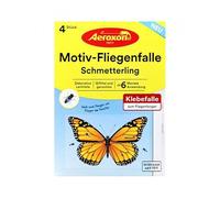 Aeroxon Trappola per mosche a forma di farfalla, 4 pezzi, trappola adesiva decorativa, per interni
