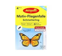 Aeroxon Trappola per mosche a forma di farfalla, 4 pezzi, trappola adesiva decorativa, per interni