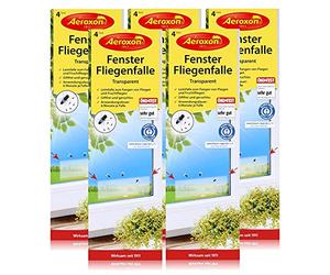 Aeroxon Trappola volante appiccicosa per la finestra, trasparente, pezzi da 5x4