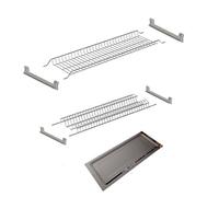 AERREGI KIT SCOLAPIATTI IN ACCIAIO INOX: COMPLETO DI STAFFE DI MONTAGGIO E VASCHETTA, PER PENSILI DA 90CM, LUNGHEZZA 86CM