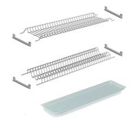AERREGI KIT Scolapiatti in Metallo Grigio con Vaschetta in PVC - Supporto per Pensili da 80 cm | Organizza la tua Cucina con Stile e Funzionalità