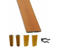 AERREGI KIT ZOCCOLO NOCE CHIARO PER CUCINA BATTISCOPA ALTEZZA 10, 12 E 15 CENTIMETRI | ZOCCOLI 5 METRI CON ACCESSORI PER UNIONE E KIT GANCI | KIT ZOCCOLATURA N. CHIARO (4, Noce Chiaro, H120 mm)