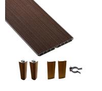 AERREGI KIT ZOCCOLO NOCE SCURO PER CUCINA BATTISCOPA ALTEZZA 10, 12 E 15 CENTIMETRI | ZOCCOLI 5 METRI CON ACCESSORI PER UNIONE E KIT GANCI | KIT ZOCCOLATURA N. SCURO (4, Noce Scuro, H120 mm)