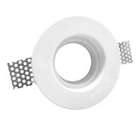 AERREGI PORTAFARETTI IN GESSO SET DA 10 PEZZI | PORTAFARETTI TONDI Ø 10 cm ADATTO PER LAMPADE GU10 E MR 16 | COMPLETO DI FERMA FARETTO E PORTALAMPADE | PORTAFARETTI TONDI AD INCASSO PER SOFFITTI