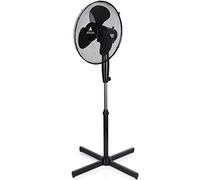 AERSON Ventilatore a piantana 40 cm | Ventilatore regolabile in altezza fino a 120 cm - Alta portata d’aria | 3 diversi livelli di velocità | Funzione oscillazione circa 80°., Nero
