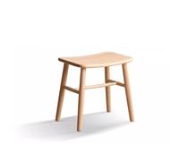 AERTSDFGT Sgabello per Piccoli Gradini Sgabello da toeletta in legno massello Camera letto semplice in rovere Toilette for la casa Piccolo sgabello curvo creativo for(B)