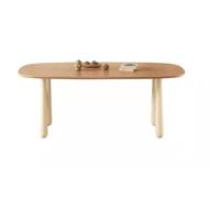 AERTSDFGT Tavoli da Cucina Tavolo Da Pranzo Ovale Creativo In Legno Massello Stile Crema Tavolo Da Pranzo In Legno Nordico For La Casa Mobili da Sala da Pranzo(M:140CMX80CMX75CM)