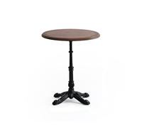 AERTSDFGT Tavolino da caffè vintage in legno massello e ferro battuto, tavolo rotondo for ristorante, bar, pasticceria(60cm)