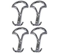 AERZETIX: 4X Appendiabiti da parete in metallo appendiabiti gancio Tindouf colore cromato 148/96 mm C41466