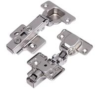 AERZETIX - C41043 - Set di 4 cerniere invisibili a clip per porte di mobili - con ammortizzatore e regolazione 3D - a rivestimento totale/in applicato - apertura 110° - apertura di montaggio 35mm