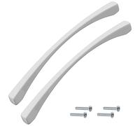 Aerzetix - C41414 - Set di 2 maniglie per porte mobili interasse 160mm - armadio cassetto design interno arredamento cucina soggiorno assemblaggio - in metallo - finitura bianco