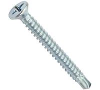 AERZETIX - C44692 - Set di 100 Viti per lamiera autoperforanti Ø3.9x38mm a testa fresata - DIN 7504 P - con impronta PH/cruciforme - in acciaio zincato - lamiera telaio metallico - colore argento