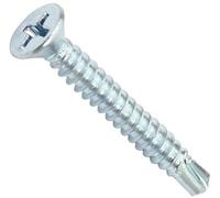 AERZETIX - C44696 - Set di 100 Viti per lamiera autoperforanti Ø4.2x32mm a testa fresata - DIN 7504 P - con impronta PH/cruciforme - in acciaio zincato - lamiera telaio metallico - colore argento