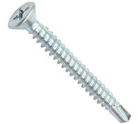 AERZETIX - C44697 - Set di 100 Viti per lamiera autoperforanti Ø4.2x38mm a testa fresata - DIN 7504 P - con impronta PH/cruciforme - in acciaio zincato - lamiera telaio metallico - colore argento