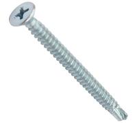 AERZETIX - C44699 - Set di 100 Viti per lamiera autoperforanti Ø4.2x50mm a testa fresata - DIN 7504 P - con impronta PH/cruciforme - in acciaio zincato - lamiera telaio metallico - colore argento
