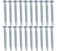 AERZETIX - C44699 - Set di 20 Viti per lamiera autoperforanti Ø4.2x50mm a testa fresata - DIN 7504 P - con impronta PH/cruciforme - in acciaio zincato - lamiera telaio metallico - colore argento