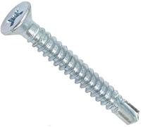 AERZETIX - C44705 - Set di 100 Viti per lamiera autoperforanti Ø4.8x38mm a testa fresata - DIN 7504 P - con impronta PH/cruciforme - in acciaio zincato - lamiera telaio metallico - colore argento