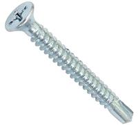 AERZETIX - C44706 - Set di 100 Viti per lamiera autoperforanti Ø4.8x45mm a testa fresata - DIN 7504 P - con impronta PH/cruciforme - in acciaio zincato - lamiera telaio metallico - colore argento