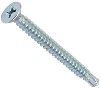 AERZETIX - C44707 - Set di 100 Viti per lamiera autoperforanti Ø4.8x50mm a testa fresata - DIN 7504 P - con impronta PH/cruciforme - in acciaio zincato - lamiera telaio metallico - colore argento