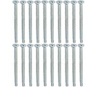 AERZETIX - C44709 - Set di 20 Viti per lamiera autoperforanti Ø4.8x70mm a testa fresata - DIN 7504 P - con impronta PH/cruciforme - in acciaio zincato - lamiera telaio metallico - colore argento