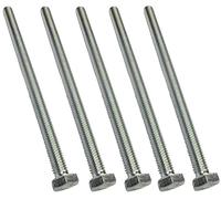 AERZETIX - C47312 - Set di 5 Bulloni M6x100 - testa esagonale - Ø6x100mm - DIN 933 - classe 8.8 - acciaio zincato - fai da te - strumento di montaggio/ferramenta