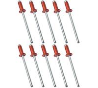 AERZETIX - C48069 - Set 10 rivetti a strappo standard Ø4x10mm - colore rosso fuoco RAL 3000 - DIN 7337 - rivetto a strappo con asta rompi - in acciaio/alluminio