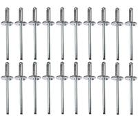 AERZETIX - C48155 - Set di 20 rivetti ciechi Ø4x12mm con testa larga 12mm - DIN 7337 C - rivetto pop a rottura stelo - in alluminio/acciaio