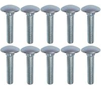 AERZETIX - C48972 - Set di 10 bulloni carrello/aratro a testa tonda con collare quadrato - bulloni a testa tonda - M5x25mm - acciaio zincato - DIN 603