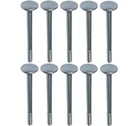 AERZETIX - C48991 - Set di 10 bulloni carrello/aratro a testa tonda con collare quadrato - bulloni a testa tonda - M6x80mm - acciaio zincato - DIN 603