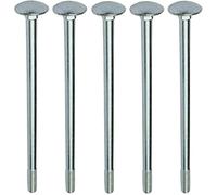 AERZETIX - C48995 - Set di 5 bulloni carrello/aratro a testa tonda con collare quadrato - bulloni a testa tonda - M6x120mm - acciaio zincato - DIN 603