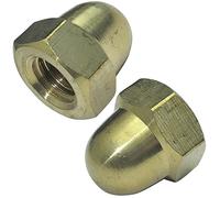 AERZETIX - C49623 - Set di 2 dadi ciechi M8 esagonali - testa bombata in forma a cupola - in ottone