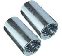 AERZETIX - C49632 - Set di 2 dadi manicotti di accoppiamento M10x25x13mm filettato - manicotto prolunga cilindrico tondo - in acciaio zincato