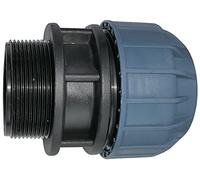 Aerzetix - C51906 - Manicotto/Adattatore filettato - Riduttore a Compressione Diritto - connessione Filettatura Maschio 2" - per Tubo Acqua Ø50mm - Polipropilene - connettore/riparatore