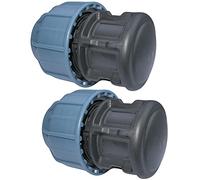 Aerzetix - C51942 - Set di 2 - Tappo a Compressione con Dado ergonomico - Riduttore di fine Linea - per Tubo Ø25mm - in Polipropilene - PN10 - Sistema Trattamento Acqua