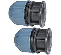 Aerzetix - C51943 - Set di 2 - Tappo a Compressione con Dado ergonomico - Riduttore di fine Linea - per Tubo Ø20mm - in Polipropilene - PN10 - Sistema Trattamento Acqua