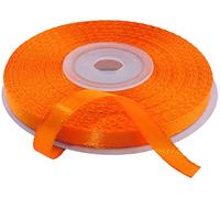 AERZETIX - C55598 - Rotolo di nastro di raso satinato 6mm x 25m - colore arancione - striscia di imballaggio regalo decorazione matrimonio compleanno festa - in poliestere