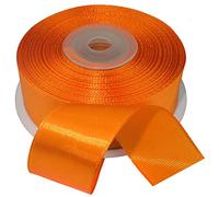 AERZETIX - C55651 - Rotolo di nastro di raso satinato 25mm x 25m - colore arancione - striscia di imballaggio regalo decorazione matrimonio compleanno festa - in poliestere
