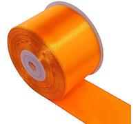 AERZETIX - C55670 - Rotolo di nastro di raso satinato 50mm x 25m - colore arancione - striscia di imballaggio regalo decorazione matrimonio compleanno festa - in poliestere