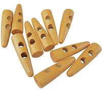 AERZETIX - C57170 - Set di 10 Bottoni per cucire in legno Ø13x50mm con 2 fori - colore naturale - apertura 3mm - merceria cucito abbigliamento artigianato moda decorazione