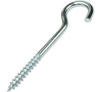 Aerzetix - C57975 - Set di 25 ganci golfari angolati per avvitare Ø4x40mm a forma di C - gancio aperto con vite autofilettante - in acciaio zincato - colore argento