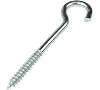 Aerzetix - C57983 - Set di 25 ganci golfari angolati per avvitare Ø5x50mm a forma di C - gancio aperto con vite autofilettante - in acciaio zincato - colore argento