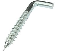 Aerzetix - C58026 - Set di 10 ganci per avvitare a forma di L Ø8x60mm - gancio con vite autofilettante - in acciaio zincato - colore argento