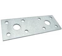 AERZETIX - C58352 - Set di 5 Piastre di montaggio perforate 35x100x2.5mm - 2 fori x Ø11mm e 8 fori x Ø5mm - in acciaio zincato Z275 - colore argento