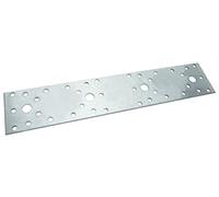 AERZETIX - C58355 - Set di 2 Piastre di montaggio perforate 55x280x2.5mm - 4 fori x Ø11mm e 36 fori x Ø5mm - in acciaio zincato Z275 - colore argento