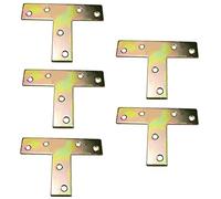 AERZETIX - C58423 - Set di 5 Piastre di montaggio a forma di "T" perforate 70x50x16x2mm - 6 fori x Ø4mm - in acciaio zincato