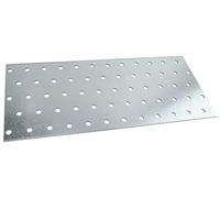 AERZETIX - C58429 - Set di 4 piastre di montaggio perforate 100x240x2mm con 60 fori - in acciaio zincato Z275 - fissaggio in metallo legno - colore argento